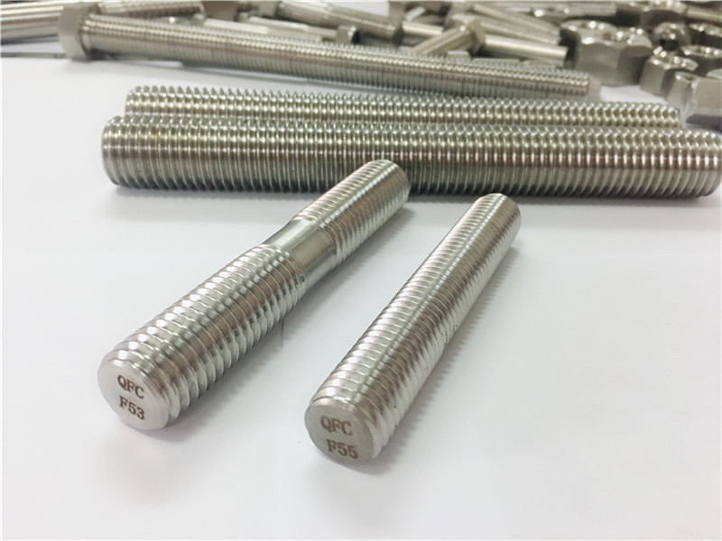custom custom machined ສະແຕນເລດເຫຼັກ fasteners double threaded threaded